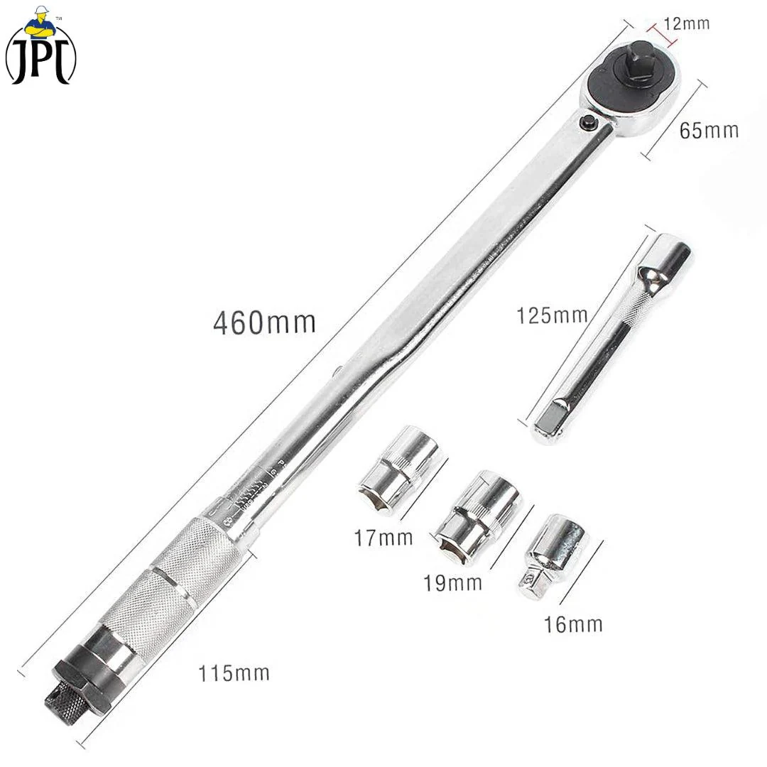 JPT Ajustable Torque Wrench Ratchet Spanner Set | 28 - 210 Nm Torque Power | 1/2-Inch Drive Click Spanner with 17mm, 19mm, 21mm Sockets | Best Hand Tool for Professional Automotive Repairs - Image 7