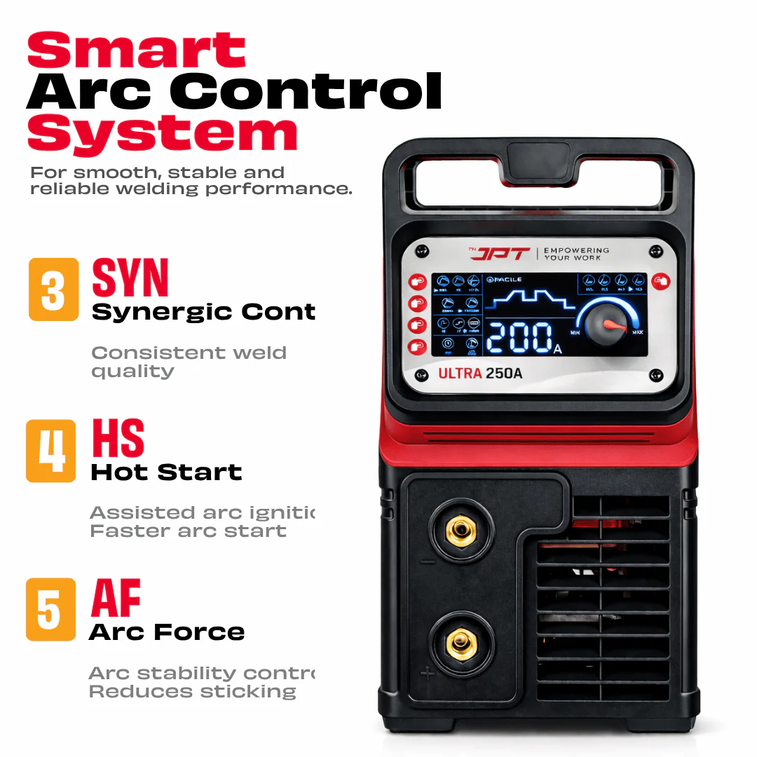 JPT True Output 200A Ultra Heavy Duty MMA Inverter Welding Machine | Lift TIG, Full Digital Display, VRD Safety, Hot Start, Arc Force, Anti-Stick & Fine Tuning Control - Image 3