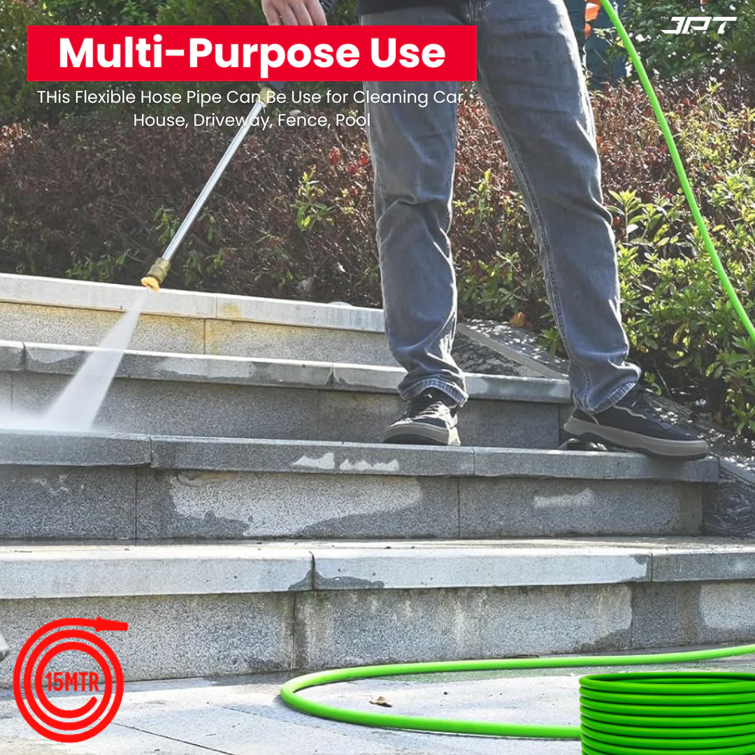 JPT Ultra Heavy-Duty 15MTR Flexible High Pressure Washer Hose Pipe | German Standard M22 x 15MM Thread | Up To 600Bar / 8700PSI | Double PVC Layers Build | Tangle & Kink Free Design - Image 8