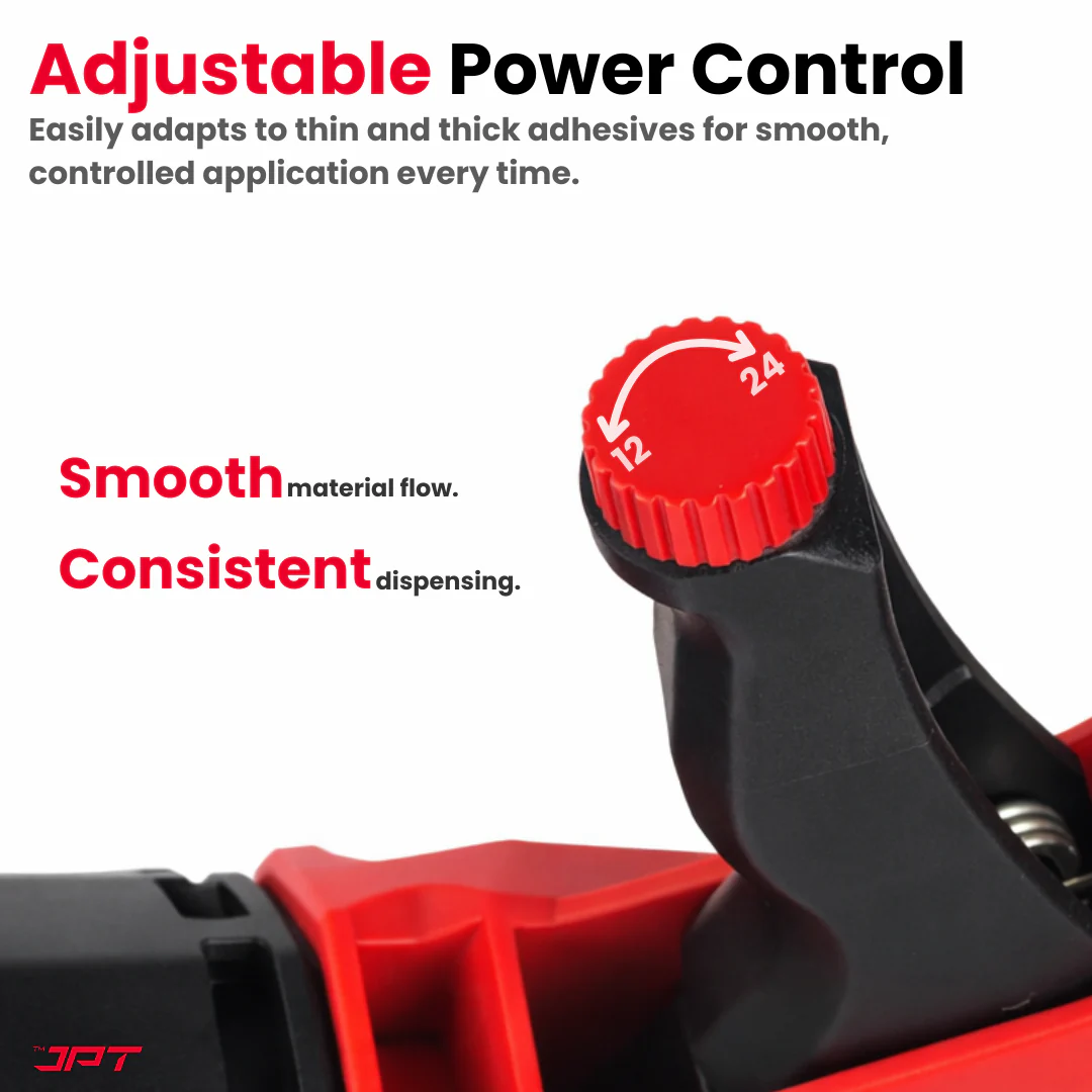 JPT Ultra Heavy-Duty Caulking Gun – 200KG High-Thrust Sealant Applicator with Adjustable Power Control, 360° Rotating Barrel, Anti-Drip & Quick-Release Trigger – Professional Silicone, Adhesive & Sealant Gun - Image 4