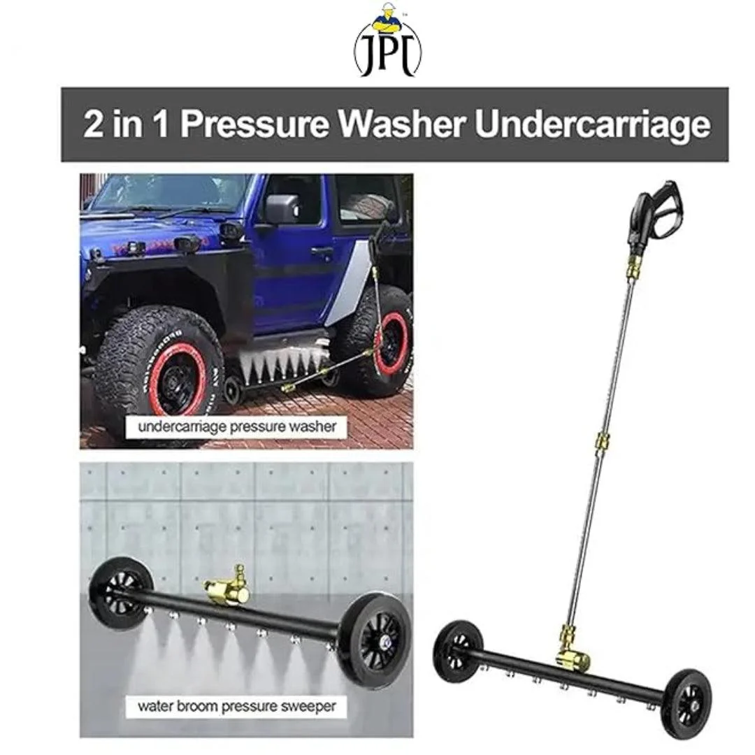The JPT Dual Function Undercarriage Cleaner with 25" Pressure Washer Water Broom | 4000 PS | 7 Nozzles | 3Pcs Extension Wand | 1/4" Quick Connect - Image 7